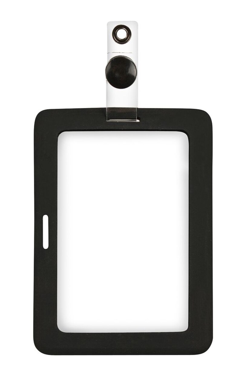 MyID Cardholder, Rubberized Black, 4" x 2.5", Clear Window, 1 count
